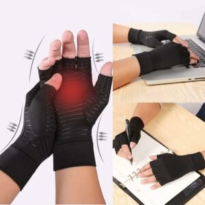 compression-arthritis-glove-unisex-joint-pain-relief-half-finger-brace