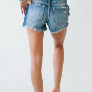 distressed-mid-rise-frayed-hem-denim-shorts