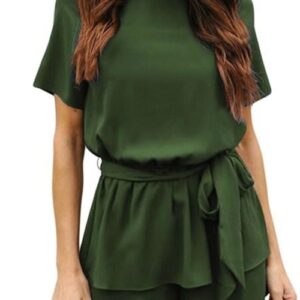 olive-half-sleeves-peplum-waist-summer-romper