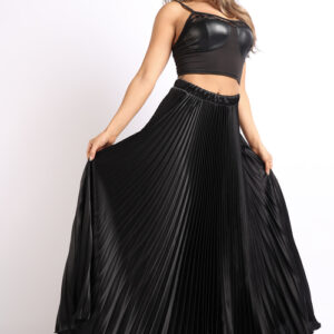 elastic-high-waist-a-line-pleated-satin-maxi-skirt-black