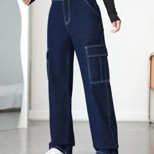 womens-denim-dark-blue-cargo-pant