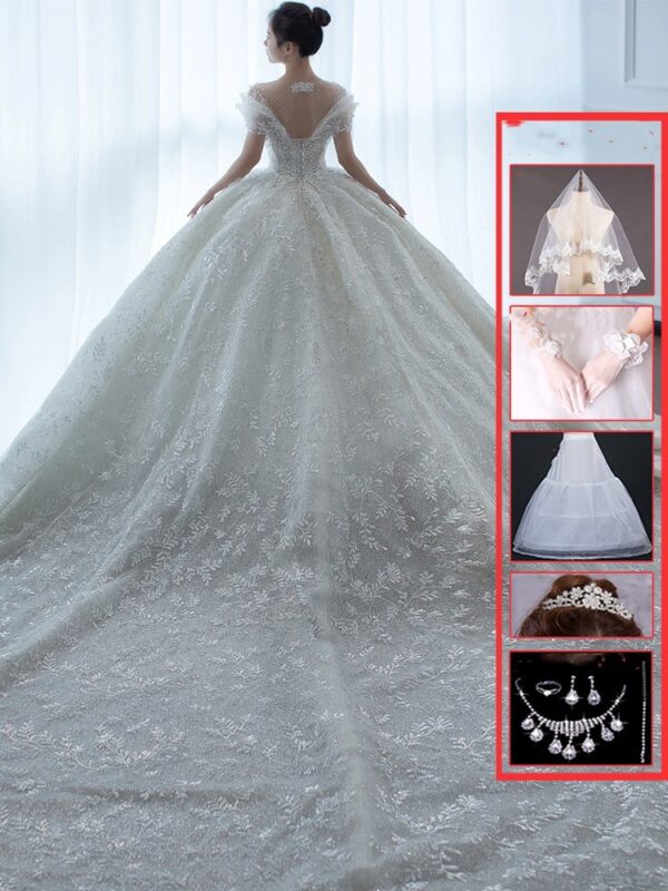 Off Shoulder French Main Wedding Dress - Image 3