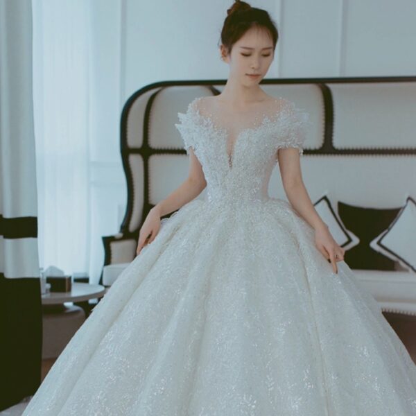 Off Shoulder French Main Wedding Dress - Image 7