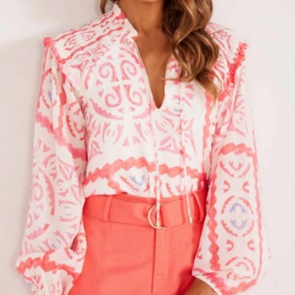 Fluffy Collar Short Sleeved Shirt