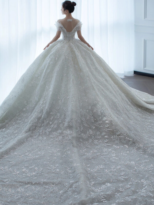 Off Shoulder French Main Wedding Dress - Image 4