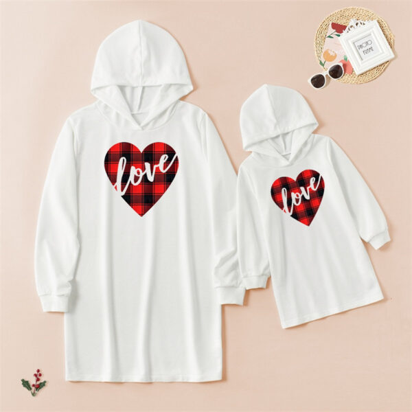 White Parent-Child Sweater Dress Mother And Daughter Multiple - Image 3