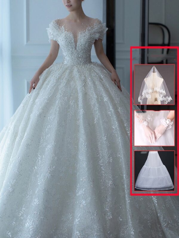 Off Shoulder French Main Wedding Dress - Image 5
