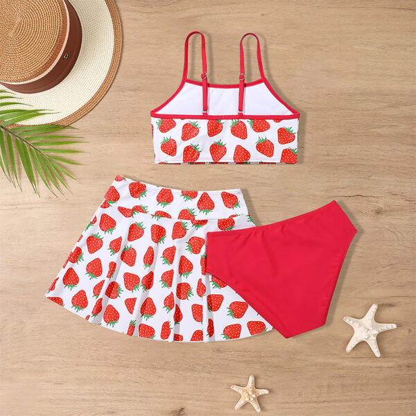 Children's Swimsuit Three-piece Girls' Skirt Middle And Big Children's Ruffled Split Swimsuit - Image 2
