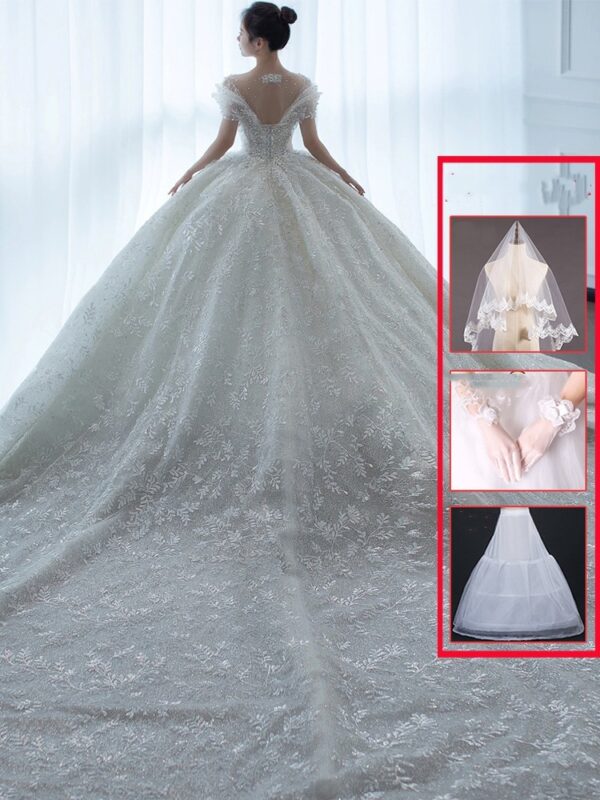 Off Shoulder French Main Wedding Dress - Image 2